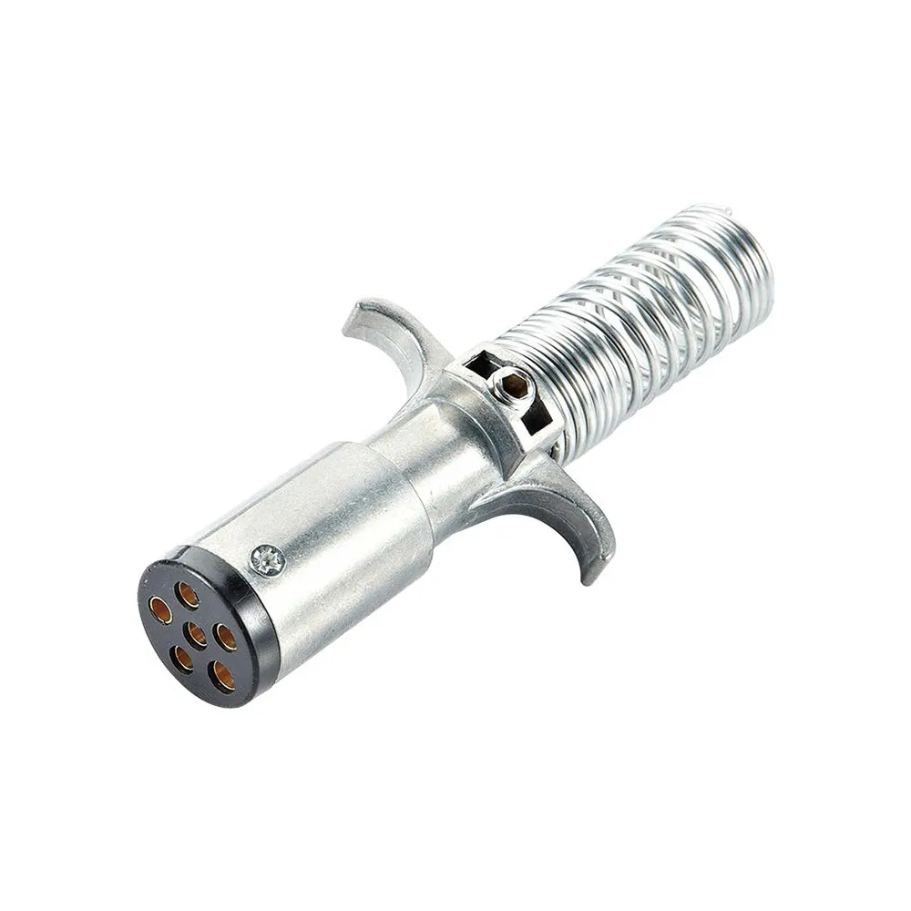 TM8031B<br />6 way Round plug with spring Alu/zinc